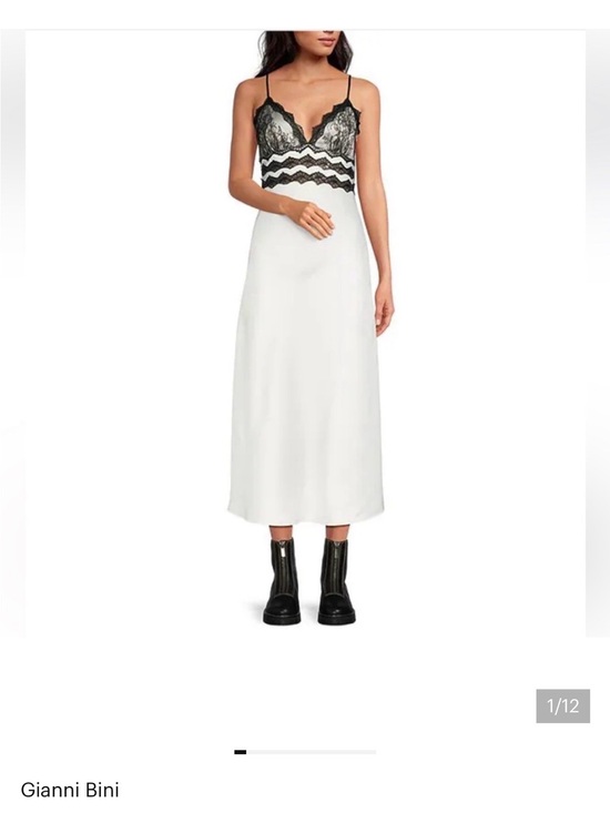Gianni Bini Dresses & Skirts - Giani Bini size 6 - Gianni Bini x Nastia Liukin Satin Lace Dress - Black & White